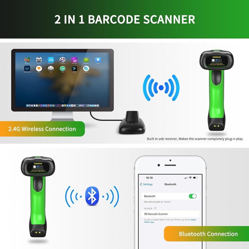 NETUM Rugged Wireless QR Code Scanner with Honeywell's Area-Imaging Scan Engine, Bluetooth 2D 1D Bar Code Reader 2600mAh Drop Protection Shock Dust Proof for Windows Mac Android iOS (NT-1900) - Image 5